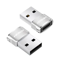 HOWJIM USB Type-C 変換アダプタ 2個セット 小型 タイプC (メス) to USB 2.0 (オス) QC2.0急速充電 480Mbpsデータ転送 OTG対応 イヤホン対応 タイプc 変換 USB C 変換アダプタ M-acBook ...