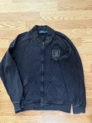 ダブルアールエル RRL スウェットフルジップブルゾン L ネイビー 胸