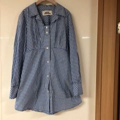 GANNI ビッグカラー チェック柄 チュニック ワンピース - メルカリ