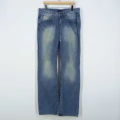 カルバン・クライン メンズ オリジナル ウォッシュ ダメージ デニムパンツ インディゴ (HU16651)