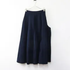 2023AW エンフォルド ENFOLD FLARE DRAPE SKIRT フレア ドレープスカート 36｜ネイビー 変形 ボトムス【2400014933314】のサムネイル