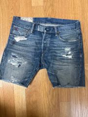 USED美品】ヒステリックグラマー ダメージ加工 デニム ショート32