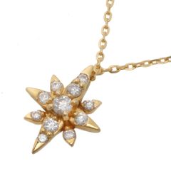 スタージュエリー K18 YG ダイヤモンド クロッシングスター ネックレス