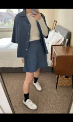 COS Aライン ミニスカート ブルーのサムネイル