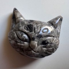 石猫 ストーンペイント 猫 ペンダント Sachii ハンドメイド 手描き