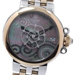 稼働品 TUDOR クレアドゥローズ 35100 自動巻き 10Pダイヤ 腕時計 