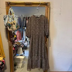 【東あずま店　併売品】　nano universe ナノユニバース 七分袖　シフォン 花柄 ワンピース　シフォン　ペイズリー