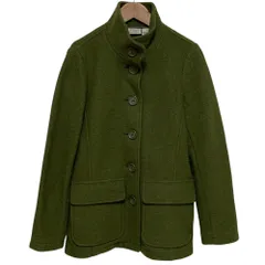 美品 L.L.Bean エルエルビーン Bellandi生地 ウール スタンドカラー ジャコット コート サイズM カーキ レディース 古着 中古 USEDのサムネイル
