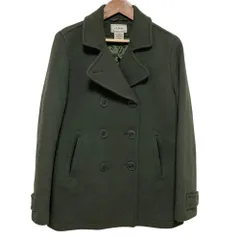 美品 L.L.Bean エルエルビーン Thinsulate ウール Pコート サイズ4 カーキ レディース 古着 中古 USEDのサムネイル
