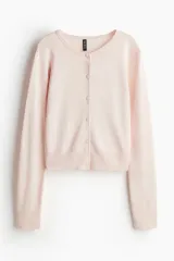 H&M エイチ・アンド・エム 夏 ニット いちごミルク ライトピンク カーディガン