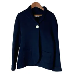 美品 J&M DAVIDSON ジェイアンドエムデヴィッドソン ショールカラー ニットジャケット S ネイビー レディース 古着 中古 USEDのサムネイル