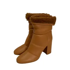 美品 Gianvito Rossi ジャンヴィトロッシ チャンキーヒール ムートンブーツ 39 26cm程度 ライトブラウン レディース 古着 中古 USEDのサムネイル