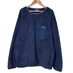 美品 Patagonia パタゴニア LOS GATOS CREW ロス ガトス クルー プルオーバー フリースカットソー 25895 サイズL ネイビー メンズ 古着 中古 USED