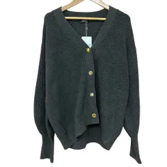 未使用 25AW JOURNAL STANDARD L'ESSAGE ジャーナルスタンダード レサージュ GOLDボタン カーディガン サイズF グレー レディース 古着 中古 USEDのサムネイル