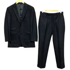 美品 BURBERRY バーバリーブラックレーベル シャドーストライプ テーラードジャケット スラックスパンツ スーツ サイズ38Ｒ ブラック メンズ 古着 中古 USED