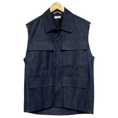 美品 24SS トゥモローランドビー コットンシルクデニムライク キャップスリーブジャケット 48-07-41-07202 サイズF インディゴ レディース 古着 中古 USED