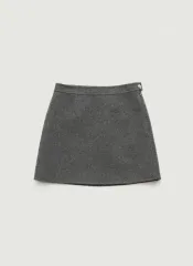ザ・バーネット Grey Double-Face Wool Mini Skirt (M)