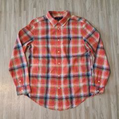 美品✨ラルフローレン 長袖シャツ リネン100% ポニー マドラスチェック