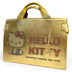 ☆参考定価16万円・ハローキティ生誕30周年記念コラボ☆ Samantha Thavasa New York サマンサタバサ　ボストン／トートバッグ　ゴールド　スワロフスキー装飾　キングラム[68]のサムネイル