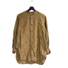 マカフィー MACPHEE トゥモローランド シャツ スタンドカラー 長袖 36 ベージュ ■WGA