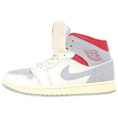 NIKE (ナイキ) AIR JORDAN 1 MID PREMIUM スニーカーズエンスタッフ ミッドカットスニーカー グレー/ホワイト/レッド US9.5/27.5cm CT3443-100