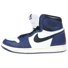 NIKE (ナイキ) AIR JORDAN 1 RETRO HIGH OG MIDNIGHT エアジョーダン1 レザーハイカットスニーカー ホワイト/ネイビー US10/28.0cm DZ5485-401