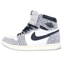 NIKE (ナイキ) AIR JORDAN 1 RETRO HIGH OG WHITE CEMENT ELEPHANT エアジョーダン1 ハイ OG ホワイトセメント/サファリ スニーカー ホワイト/グレー US10/28.0cm DZ5485-052