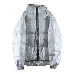 A BATHING APE (アベイシングエイプ) ロゴパッチ ドローコード ダウンジャケット シルバーのサムネイル