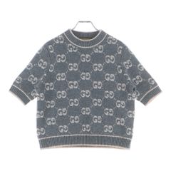 GUCCI GGロゴニット・セーター ネイビー・ゴールド - メルカリ