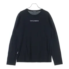 DOLCE&amp;GABBANA(ドルチェアンドガッバーナ) 長袖カットソー サイズ38 S レディース美品  - 黒 クルーネック/シースルー DOLCE&GABBANA (ドルチェ ＆ ガッバーナ) ロゴプリント＆刺繍 クルー