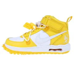 NIKE (ナイキ) ×OFF-WHITE AIR FORCE 1 MID SP LTHR DR0500-101 オフホワイト エアフォース1 ミッドカットスニーカー ホワイト/イエロー US10.5/28.5cm