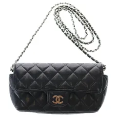 CHANEL (シャネル) キャビアスキン マトラッセ レザー チェーンショルダー アイウェアケース ブラック AP2044 31番台のサムネイル