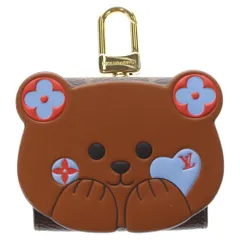 LOUIS VUITTON (ルイヴィトン) キーホルダー・イヤホン ポーチ LV ベア バッグチャーム ブラウン PVC レザー M01361 ゴールド金具のサムネイル