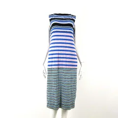 ユニクロ UNIQLO マルニ MARNI コラボ メリノブレンド ボーダー ニット ワンピース ロング クルーネック ウール ストレッチ ノースリーブ M マルチカラー