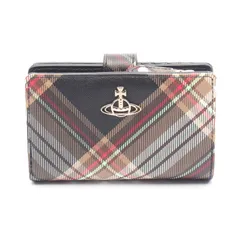 ヴィヴィアンウエストウッド Vivienne Westwood 二つ折り財布 ZIP CARD WALLET オーブ 51080028US001KD101 ブラウン/ブラック PVCコーティングキャンバス 二つ折り財布 レディース