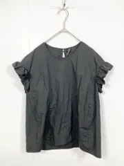 YOKO CHAN ヨーコチャン コットン ポリ フリル ノースリーブ ブラウス シャツ size38/黒 ■◆◎レディース