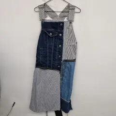 レディース55 size ウォッシュ デニム サスペンダー ONE PIECE