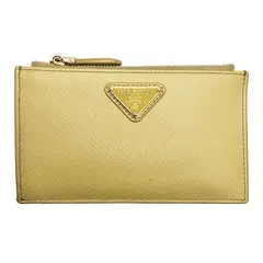 PRADA プラダ サフィアーノトライアングル ロゴ カードケース 1MC086 カードホルダー レザー カーキ系 ゴールド金具 メンズのサムネイル