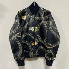 送料無料 ナイキ プリントロゴ チェーン柄 ゆるだぼ00s MA-1 ブルゾン 