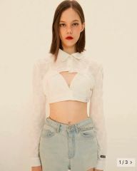 melt the lady lace cropped jersey white - メルカリ