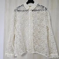 コムコム ホワイトレースブラウスXS | Mercari