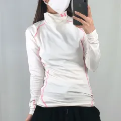アンダーアーマー 白 機能性 ハイネック 長袖Tシャツ M 250423のサムネイル