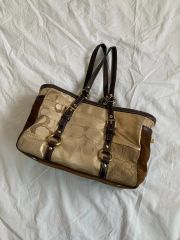 極美品 COACH パッチワーク シグネクチャー ショルダーバッグ スター