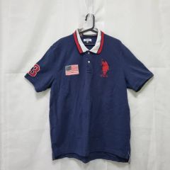 POLO ビッグポニーUSAアメリカ星条旗ポロシャツ紺L・CLASSIC FIT