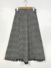 And Couture アンドクチュール レースアップ ラメ混ツイード フレアロング スカート size38/黒  ■■ レディース