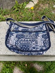 ダブスタ希少品 ペイズリー柄 ネイビー キルティングショルダーバッグ 
