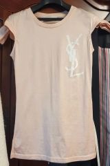 希少 イヴサンローラン イタリア製Tシャツ S 水玉 YSLロゴ - メルカリ