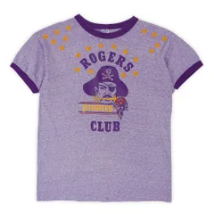 チャンピオン Champion 70s 70年代 リンガーTシャツ トリム フロッキープリント バータグ アメリカ製 MADE IN USA ヴィンテージ アメリカ 古着 メンズ Tシャツ カットソー ヘザーパープル XL【中古】