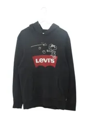 リーバイス Levi's パーカー M カットソー フーディ スヌーピー PEANUTS プリント ブラック 黒 トップス