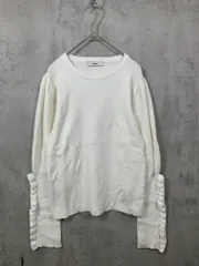 MEISM by Re:EDIT ミズム 2419REA-3 ビジュー×フリルスリーブニットトップス プルオーバー sizeM/白 ■■レディース